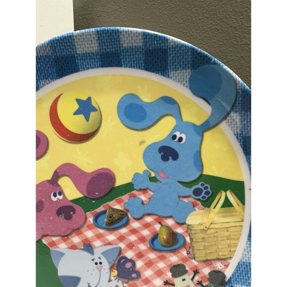 Blue’s Clues Vintage Plate Zak Designs 2002 Blue Magenta Mrs & Mr Pepper Lunch - Picture 2 of 5